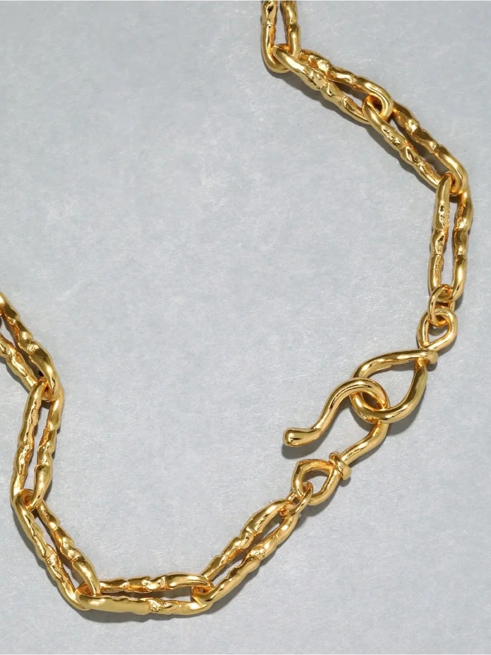 Alexis Bittar Brut Gold Twisted Link Necklace